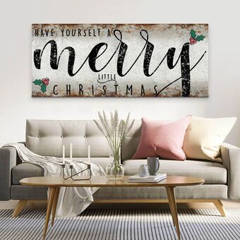 Have Yourself A Merry Little Christmas Canvas - Ready to Hung