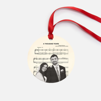 Christmas Custom Couple Sheet Music Ornament