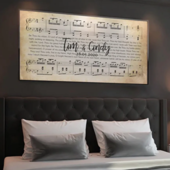 Song Lyrics on Canvas Custom Wall Art Couples - Ready to Hang