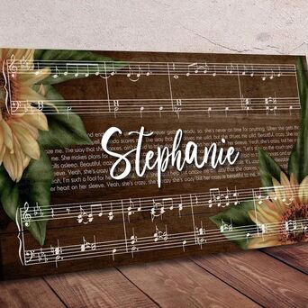 Personalized Child Name Canvas - Custom Child Canvas - Child Music Canvas - Your Child’s Song - Lyric Canvas Art - Choose Any Song