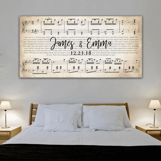 Custom Couple Song Lyrics on Canvas - Ready to Hang