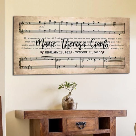 Butterfly Memorial Song Lyrics Canvas Wall Art