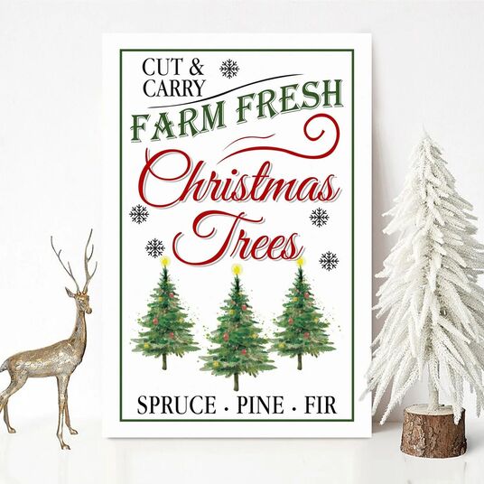 Farm Fresh Christmas Trees Canvas Wall Decor