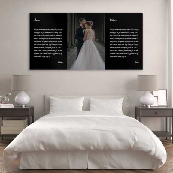 Custom Wedding Photo and Vows Canvas