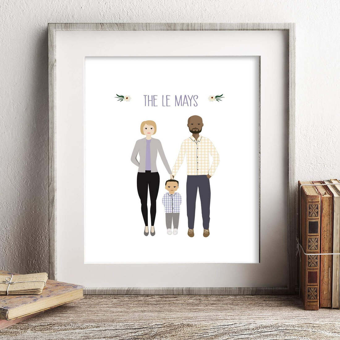 Custom Illustrated Family Portrait Art